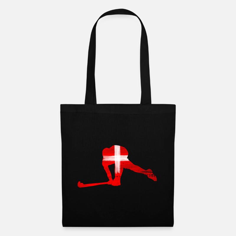 Hockey Schweiz - Stoffbeutel - Schwarz