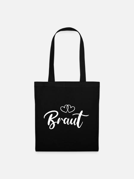 Brauttraum Hochzeitsschrift - Stoffbeutel - Schwarz