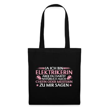 Électricien patron ou maîtresse artisane - artisane - Sac en tissu - noir - Devant