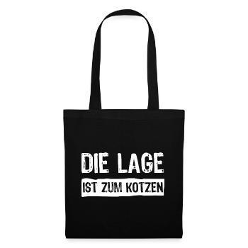 Die Lage ist zum kotzen - Stoffbeutel - Schwarz - Vorne
