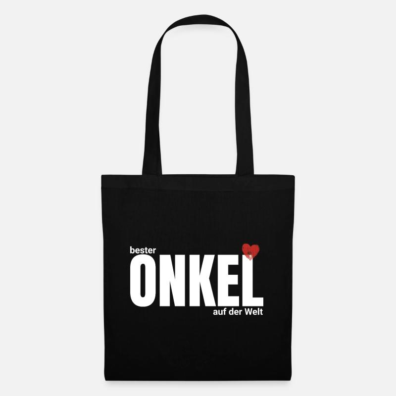 Bester Onkel der Welt – Großschrift - Stoffbeutel - Schwarz
