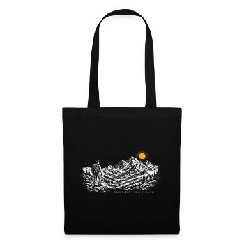 Hiker Sunrise Destination Relief Light - Tote Bag - black - Front