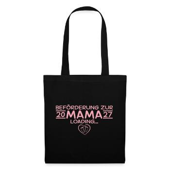 Beförderung zur Mama 2027 – Loading - Stoffbeutel - Schwarz - Vorne
