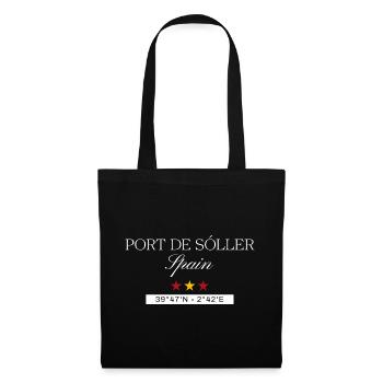 Port de Sóller Spanien Souvenir – Reise minimalist - Stoffbeutel - Schwarz - Vorne
