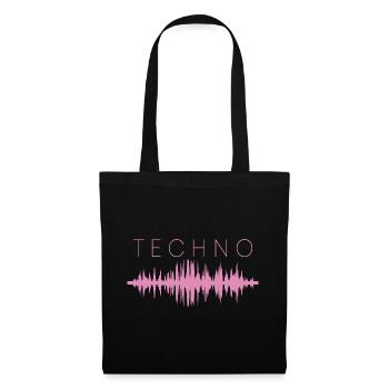 Techno Bass Party - Stoffbeutel - Schwarz - Vorne