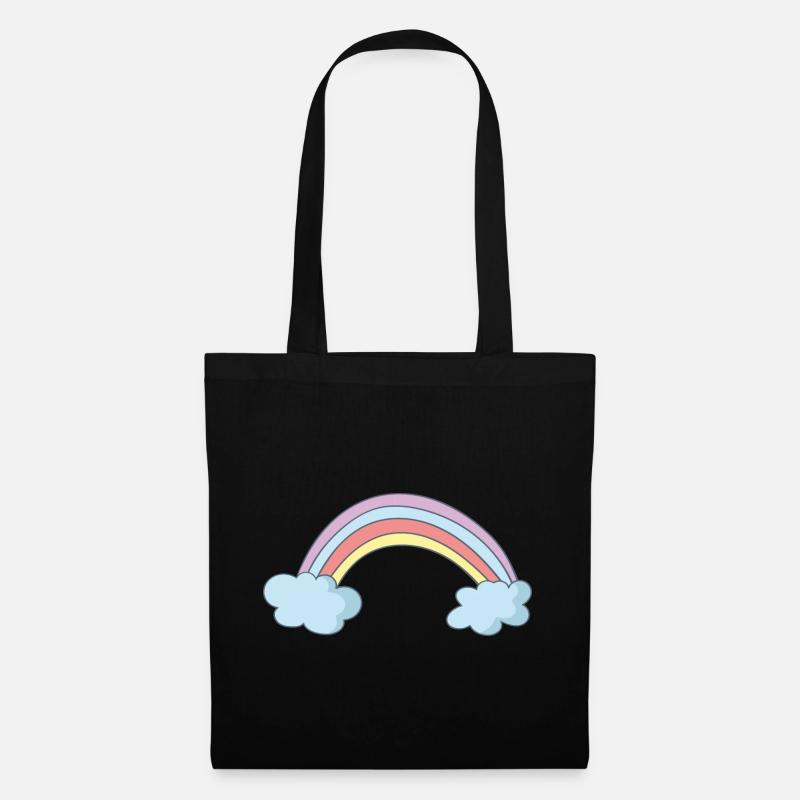 Regenbogen - Stoffbeutel - Schwarz