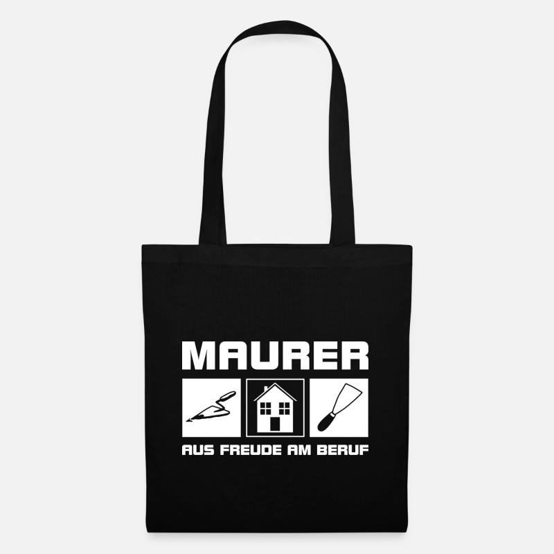 Maurer - Aus Freude am Beruf - Stoffbeutel - Schwarz