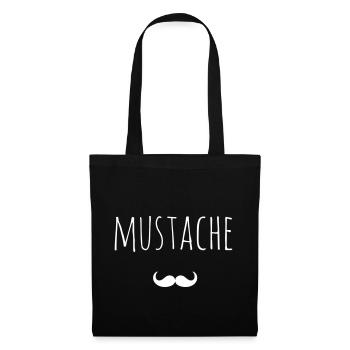 Mustache Bart Geschenk Idee - Stoffbeutel - Schwarz - Vorne
