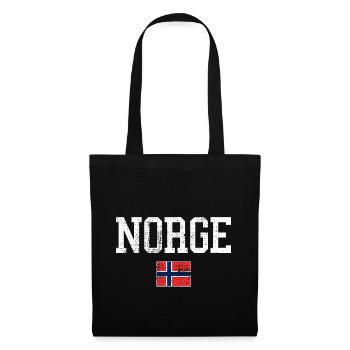 Norwegen - Stoffbeutel - Schwarz - Vorne