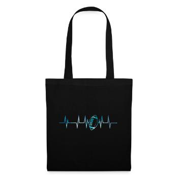Football américain Heart Beat - Sac en tissu - noir - Devant