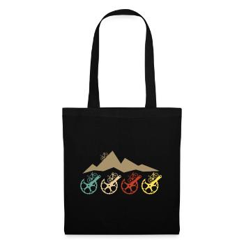 Road bike crank cycling cyclists vintage - Tote Bag - black - Front