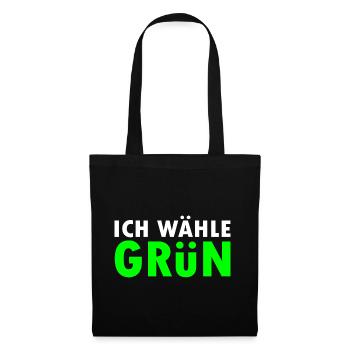 Ich wähle grün - Stoffbeutel - Schwarz - Vorne