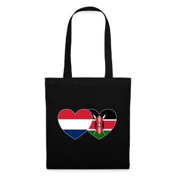 Hollande Kenya drapeau coeur - Sac en tissu - noir - Devant
