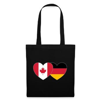Canada Germany Flag Heart - Tote Bag - black - Front