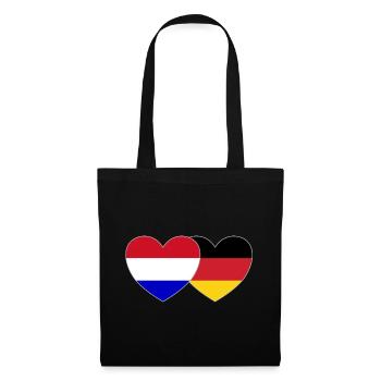 Hollande Allemagne Drapeau Cœur - Sac en tissu - noir - Devant