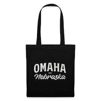 Omaha Nebraska Vintage Script Tee - Stoffbeutel - Schwarz - Vorne