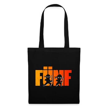 Ninja 5 Jahre alt 5. Geburtstag Junge Ninjas - Stoffbeutel - Schwarz - Vorne