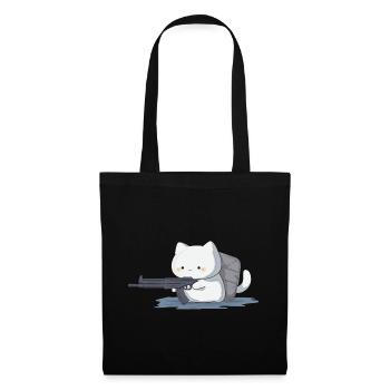 PewPew Kitty - Stoffbeutel - Schwarz - Vorne