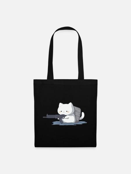 PewPew Kitty - Stoffbeutel - Schwarz