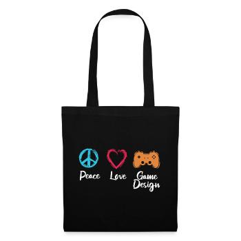 Peace Love Game Design - Sac en tissu - noir - Devant