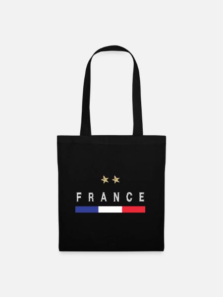 Frankreich Fußball Trikot Französische Flagge - Stoffbeutel - Schwarz