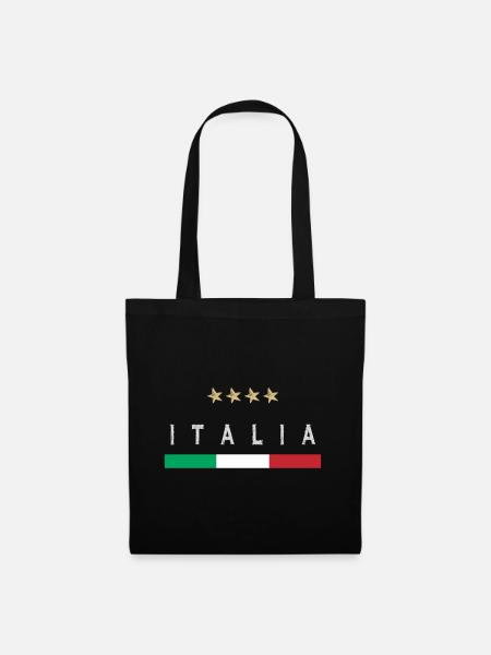 Italien Fußball Trikot Italienische Flagge - Stoffbeutel - Schwarz