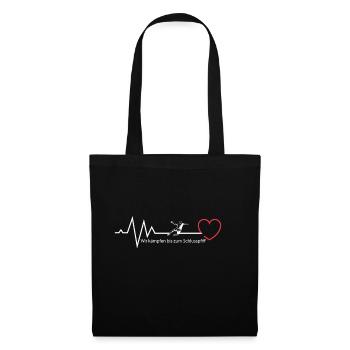 Heartbeat Handball T-Shirt mit Spruch - Stoffbeutel - Schwarz - Vorne