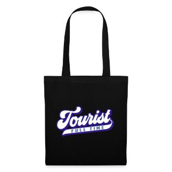 Full Time Tourist | Colors changeable - Tote Bag - black - Front