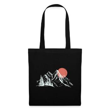 Soleil cramoisi sur les sommets enneigés - Sac en tissu - noir - Devant