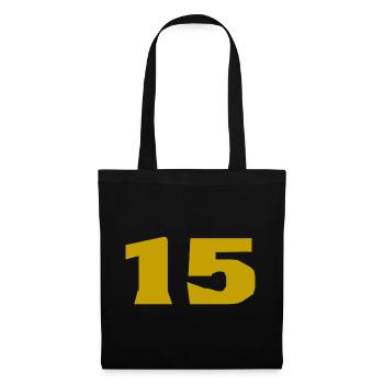 15. 15 ANS. 15e ANNIVERSAIRE. ANNIVERSAIRE 15 ANS. - Sac en tissu - noir - Devant