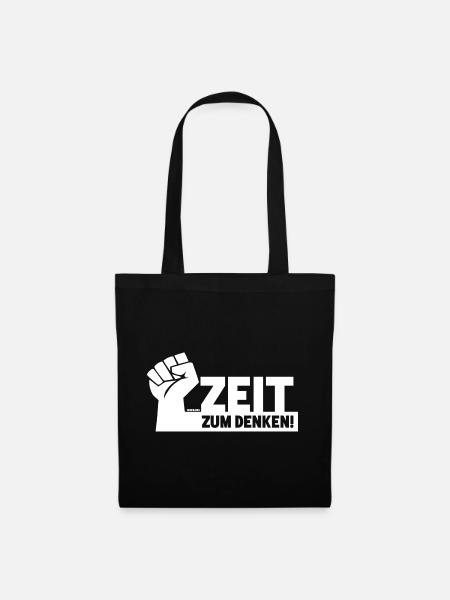 Zeit zum Denken - Stoffbeutel - Schwarz