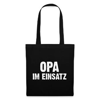 Opa Im Einsatz - Stoffbeutel - Schwarz - Vorne