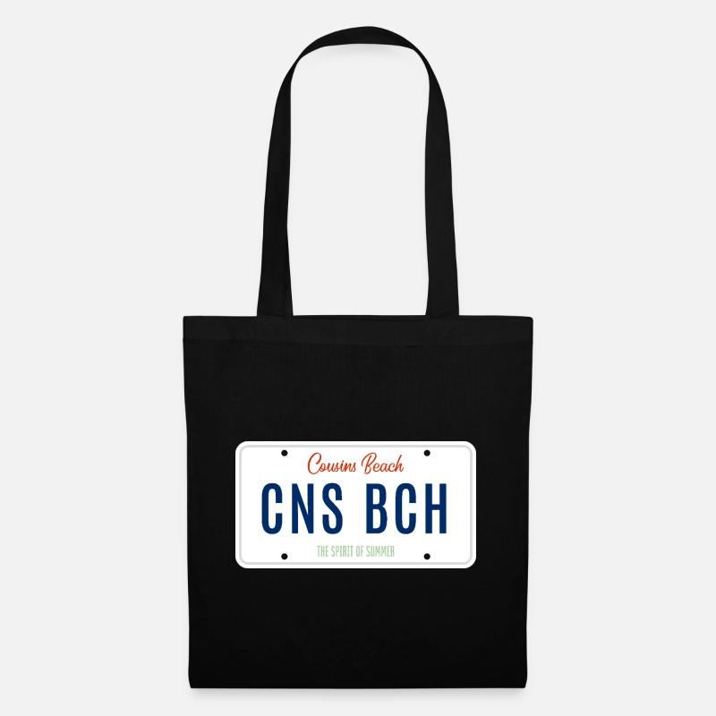 Plage Cousins – Plaque d’immatriculation - Sac en tissu - noir