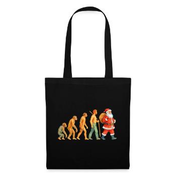 Evolution zum Weihnachtsmann – Watercolor Xmas - Stoffbeutel - Schwarz - Vorne