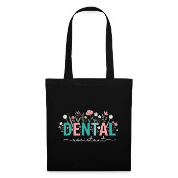 Floral Dental Assistant Dentist Woman - Tote Bag - black - Front