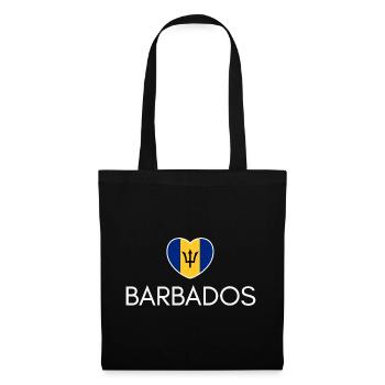 Heart with Barbados flag, I love Barbados - Tote Bag - black - Front