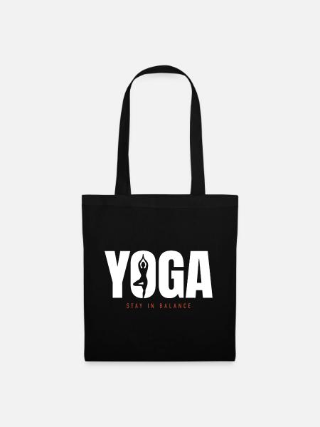Yoga Balance – Stay in Balance Motivation - Stoffbeutel - Schwarz