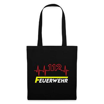 Feuewehr 112 - Stoffbeutel - Schwarz - Vorne