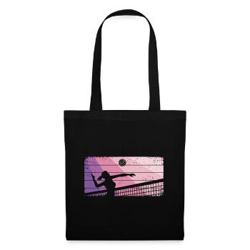 Joueuse de volley-ball de beach-volley féminin - Sac en tissu - noir - Devant