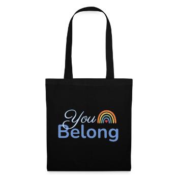 You Belong Rainbow Heart Design Blue - Tote Bag - black - Front