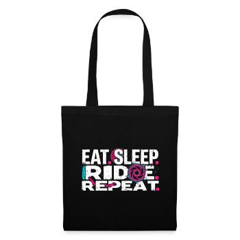 T-shirt de cyclisme Eat Sleep Ride Repeat - Sac en tissu - noir - Devant
