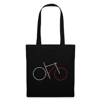 Fahrrad Line Art Minimalismus Bike Motiv Radfahrer - Stoffbeutel - Schwarz - Vorne