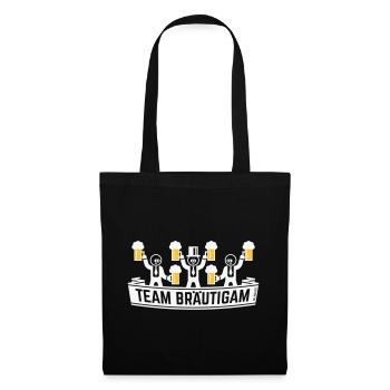 Team Bräutigam (JGA Polterabend Bierkrüge / NEG2C) - Stoffbeutel - Schwarz - Vorne