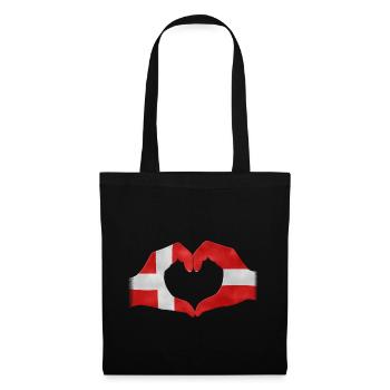 Touchez coeur Danemark drapeau 010 modèles ronds - Sac en tissu - noir - Devant