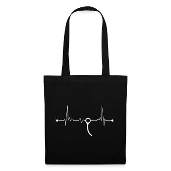 Skydive Parachute Pin Heartbeat ECG - Sac en tissu - noir - Devant
