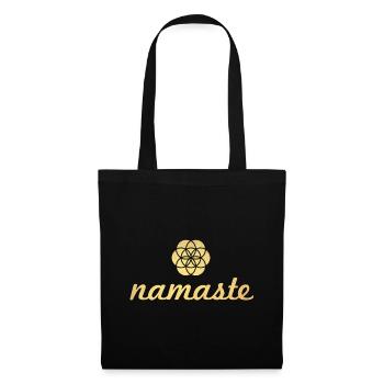 Namaste Yoga Fleur de Vie en Or Shanti Ornement - Sac en tissu - noir - Devant