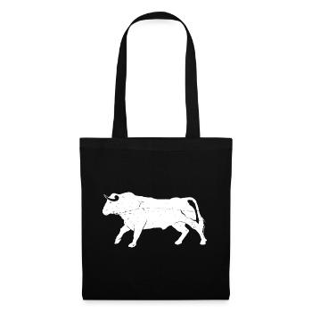 Bull Bovine Art Silhouette Wildtierliebhaber - Stoffbeutel - Schwarz - Vorne