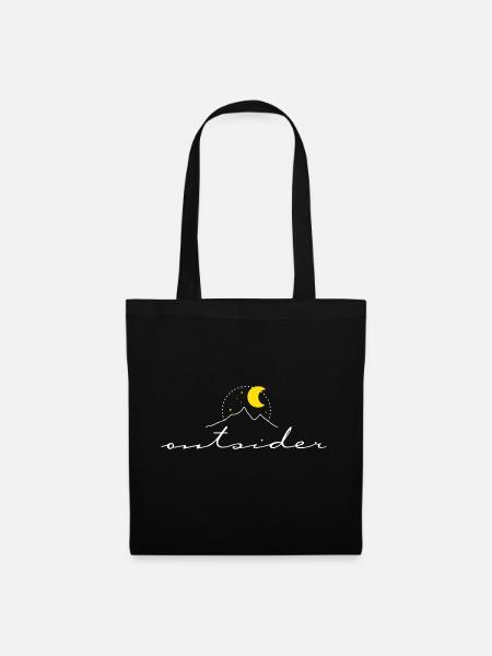 Outsider – design minimaliste montagnes lune boho - Sac en tissu - noir