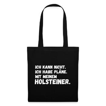 Pferd Reitsport Reiten Pferdesport Holsteiner - Stoffbeutel - Schwarz - Vorne