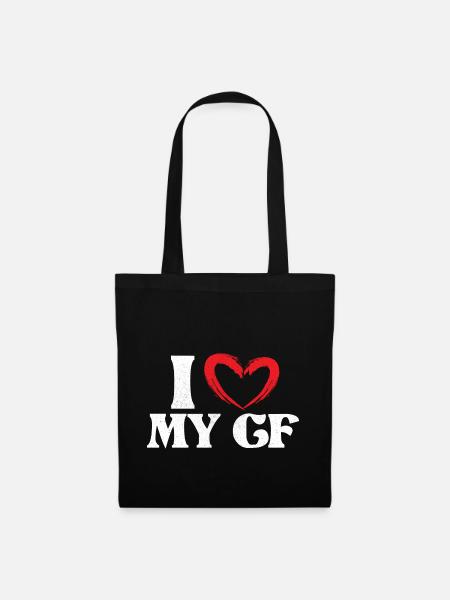 I Love My Girlfriend Relationship Bride Groom Gift - Tote Bag - black
